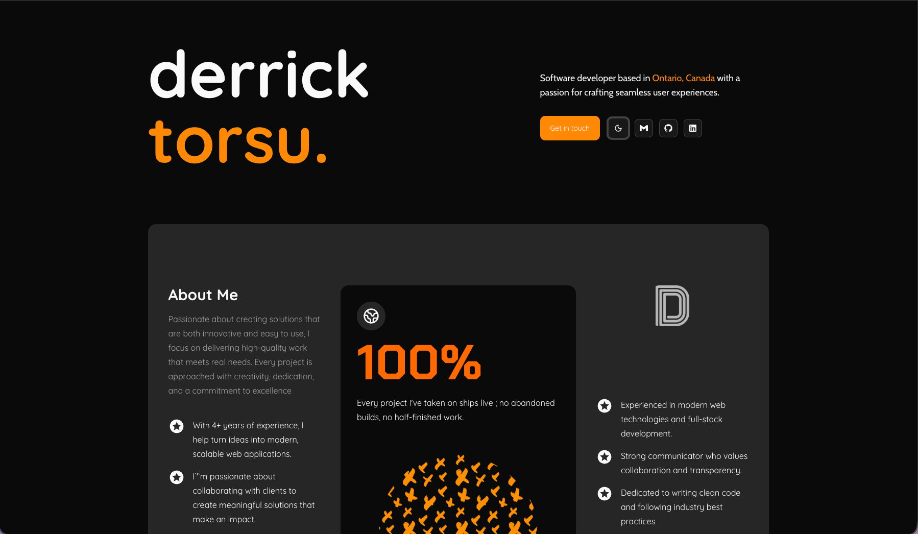 Derrick Torsu: Personal Portfolio, website designed and built by Created by Torsu