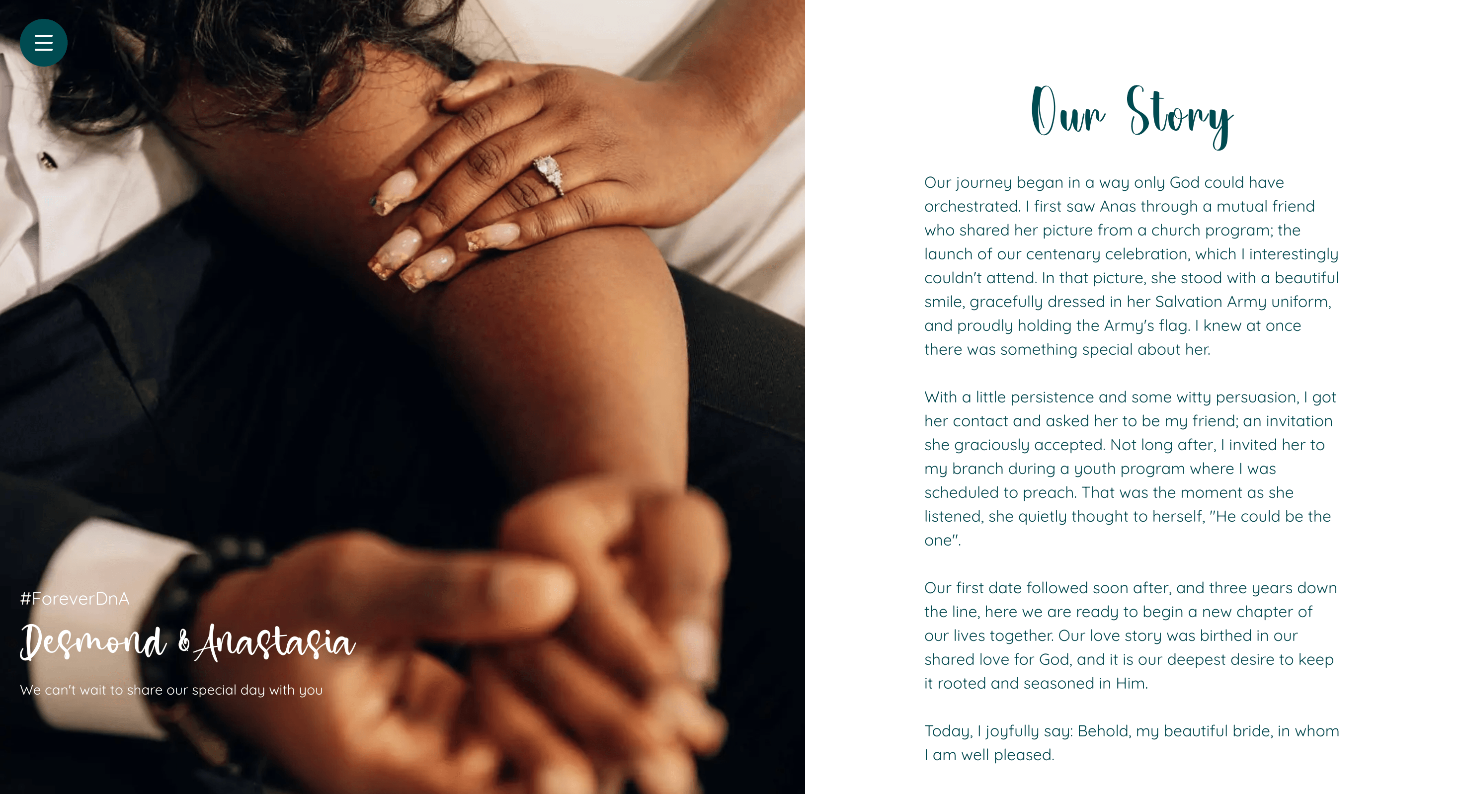 Desmond & Anastasia ❤️ ForeverDnA: Wedding · Invitation site, website designed and built by Created by Torsu