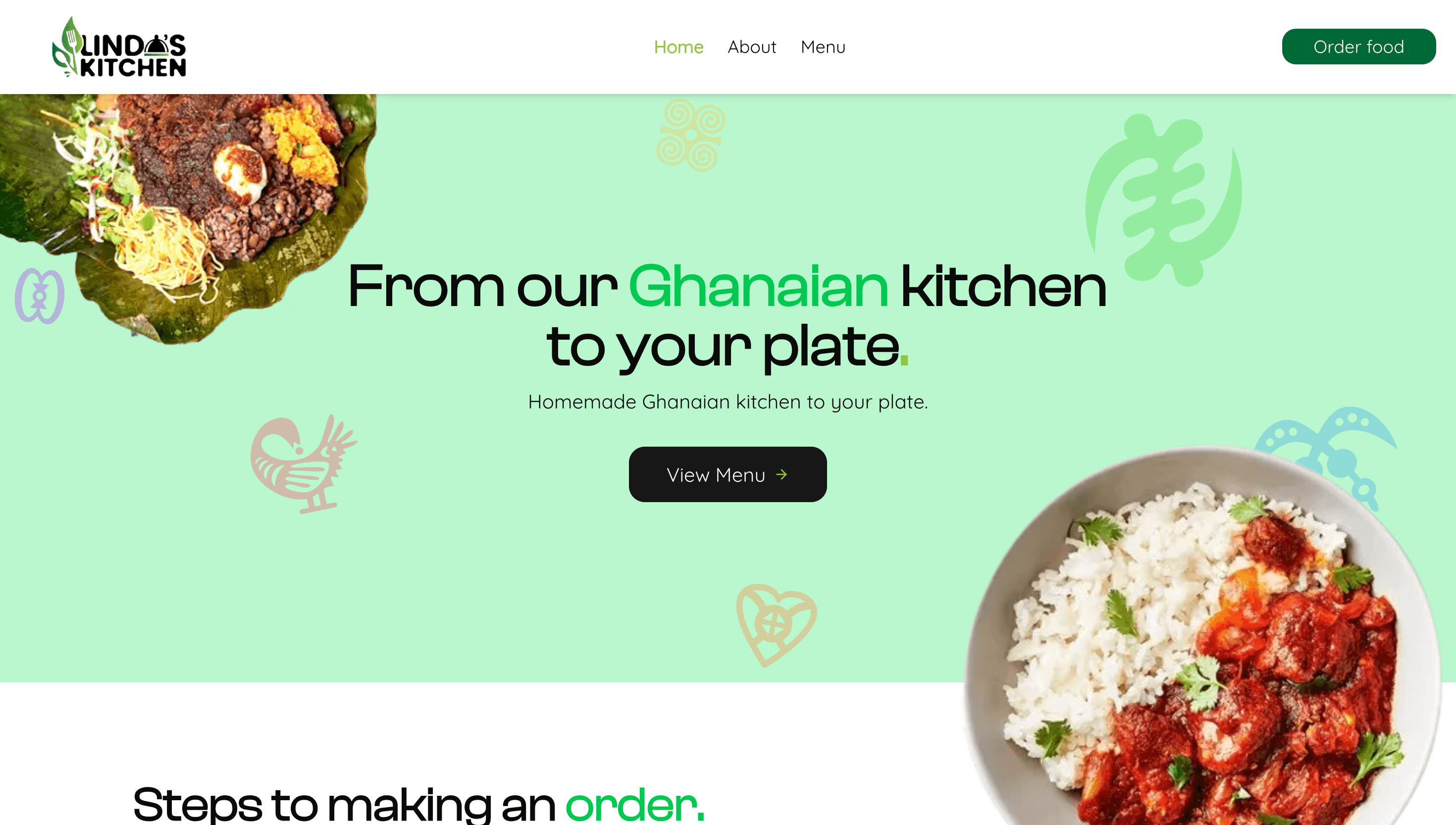 Linda's Kitchen - Food delivery: Business · Storefront, website designed and built by Created by Torsu